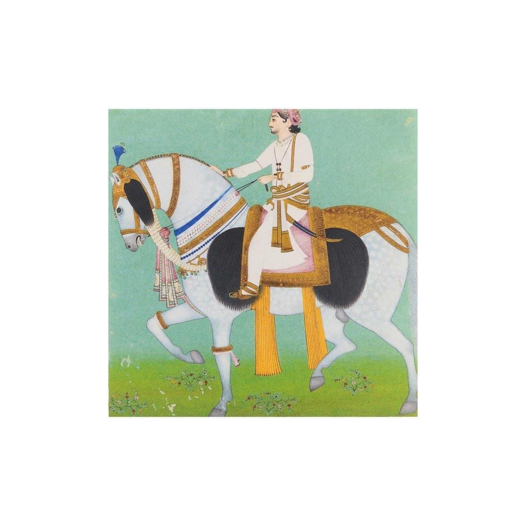 Postcard Equestrian Portrait of Maharao Sheodan Singh of Alwar