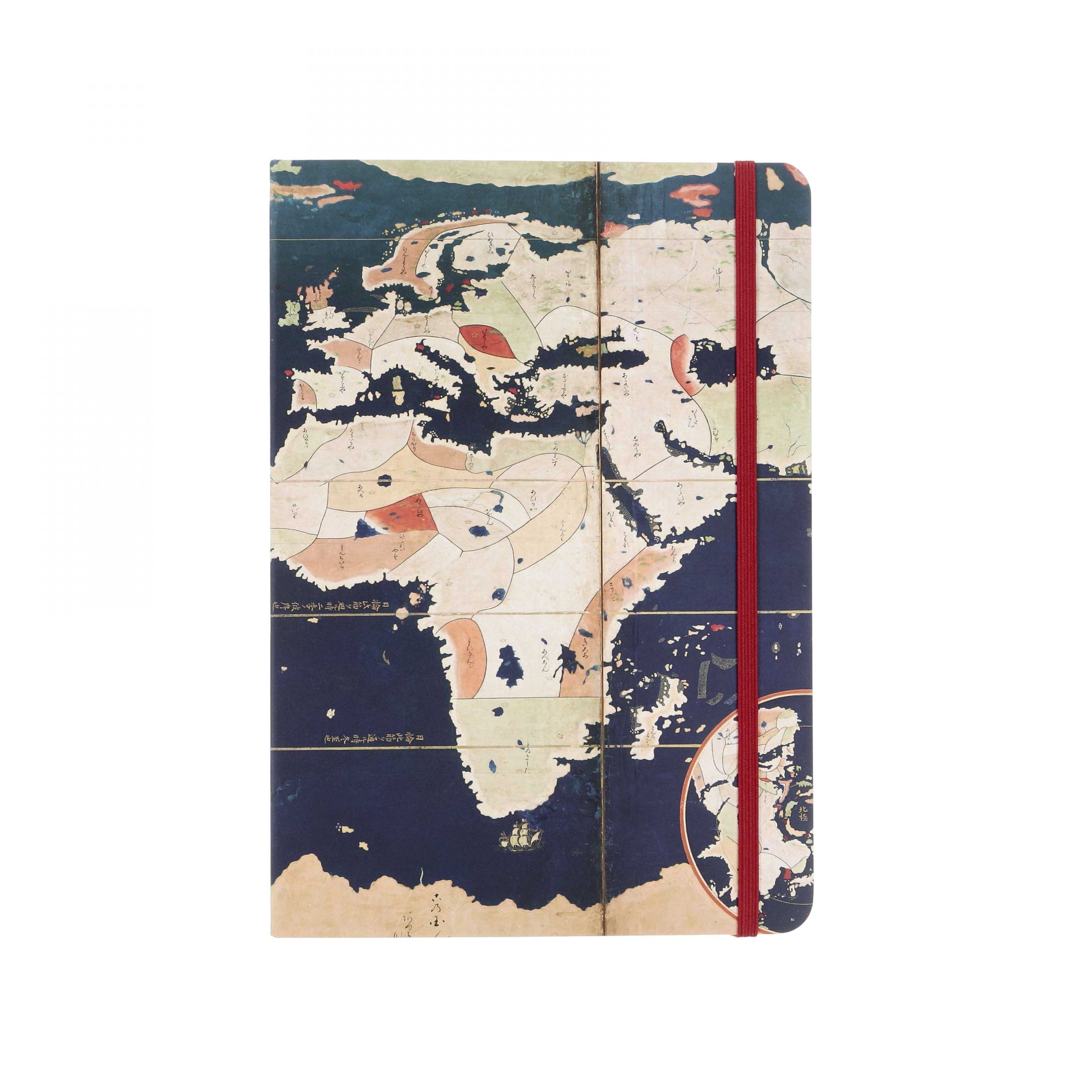 A5 Notebook Pair of Namban Screens with Maps of the world and Japan