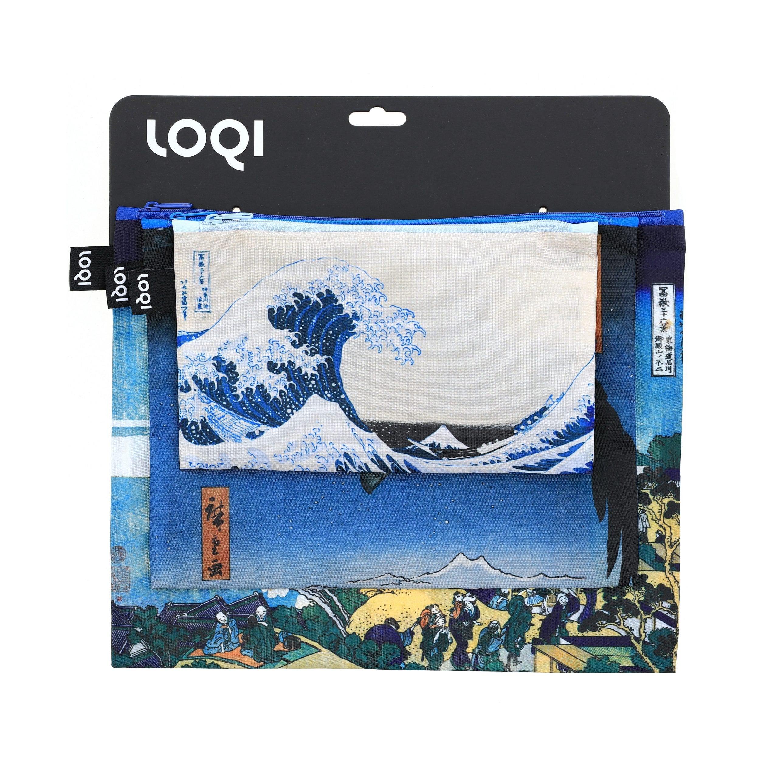 Loqi Zip pockets. Hokusai, Hiroshige.